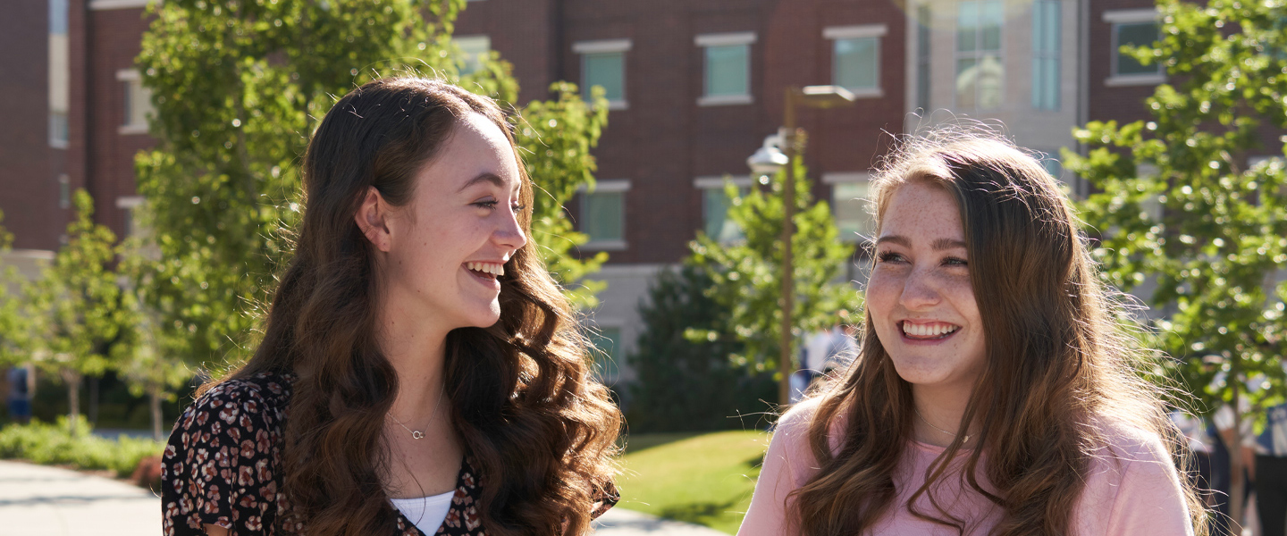 students talking & laughing